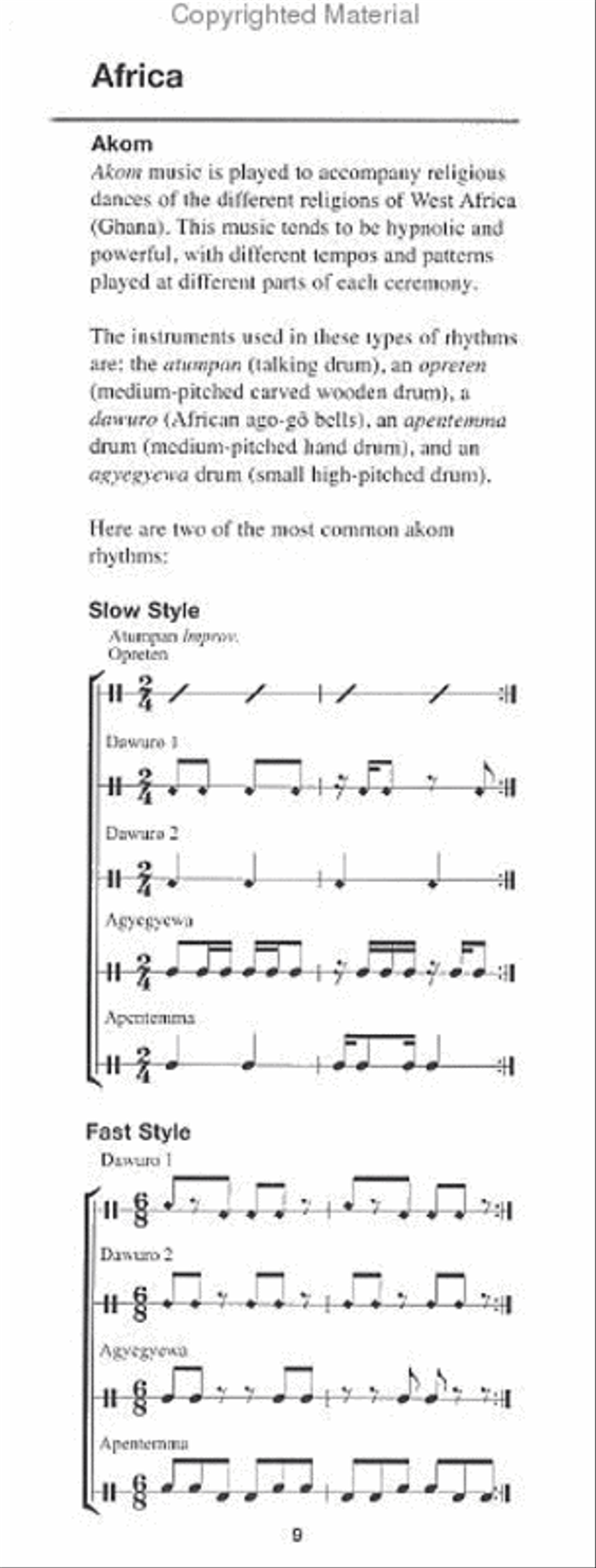 The Stick Bag Book of World Rhythm and Percussion Drums scores gallery preview page 2
