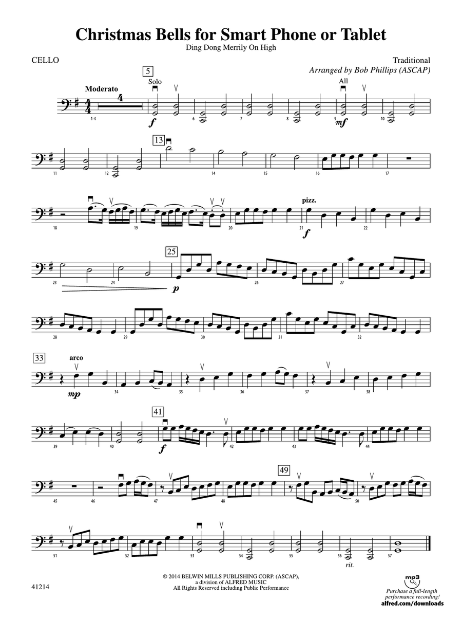 Christmas Bells for Smart Phone or Tablet: Cello