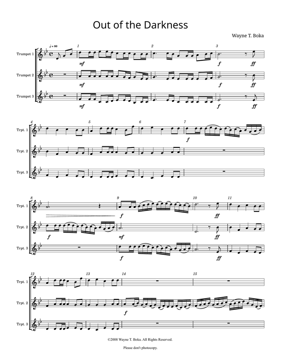 Out of the Darkness Brass Ensemble scores gallery preview page 1