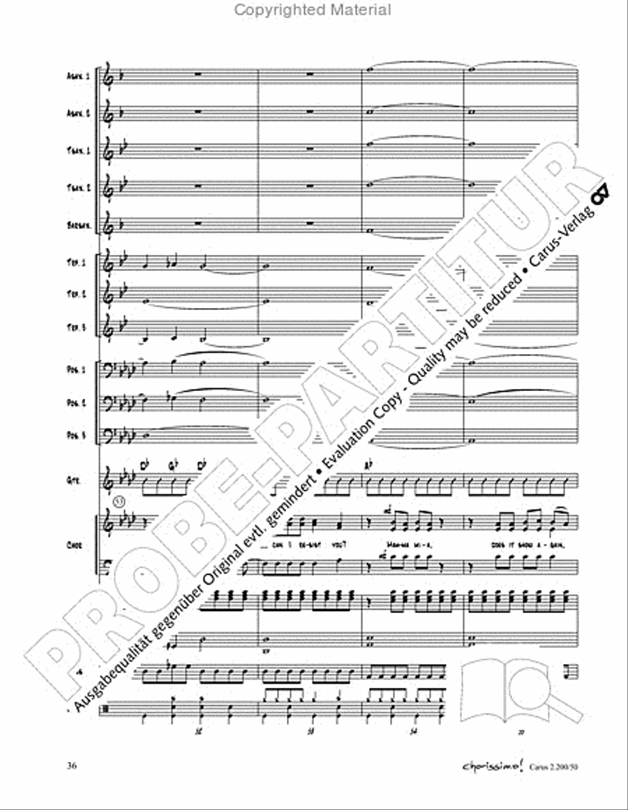 Chorissimo. Instrumentale Begleitarrangements fur Small Bigband, Vol. 3 Big Band scores gallery preview page 34
