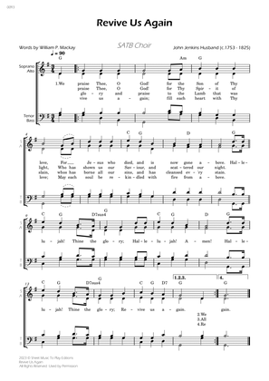 Revive Us Again - SATB Choir - W/Chords