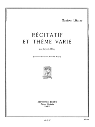Recitatif Et Theme Varie (clarinet & Piano)