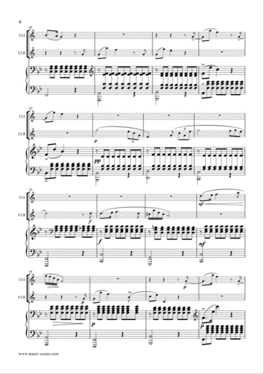 Shepherd on the Rock - 2 Clarinets and Piano Clarinet Duet scores gallery preview page 4