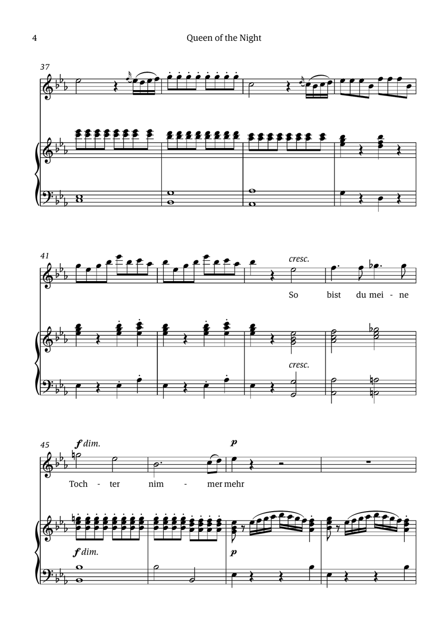 Queen of the Night (aria) - for SOPRANO in C minor Chamber Music scores gallery preview page 4