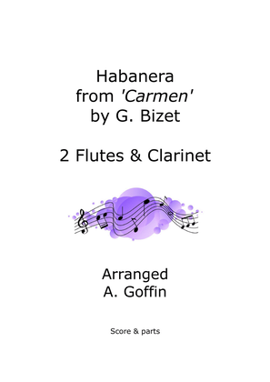 Book cover for Habanera from Carmen, two flutes & clarinet