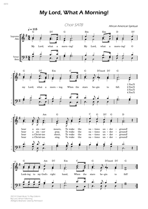 My Lord, What A Morning - Choir SATB - W/Chords