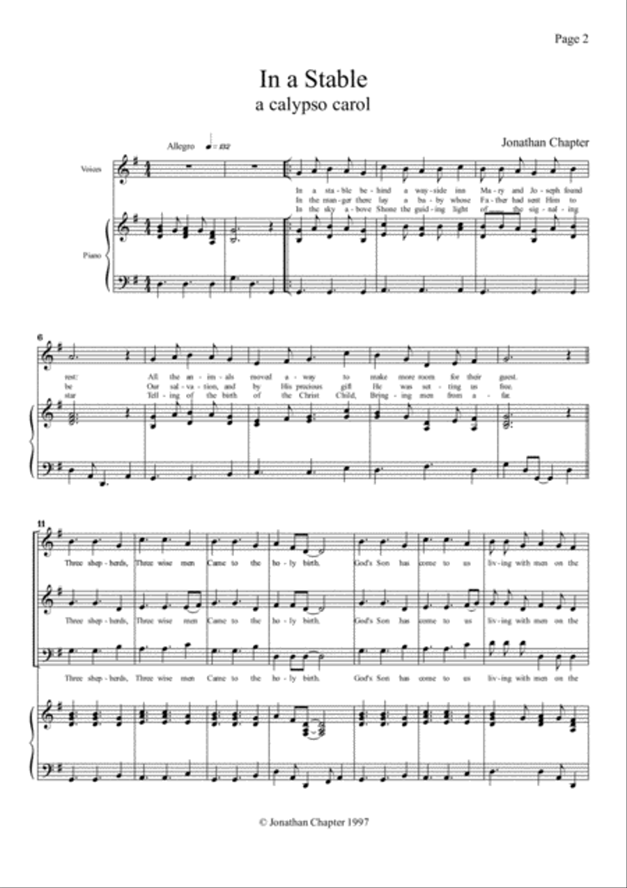 In a Stable In a Stable Choir scores gallery preview page 2