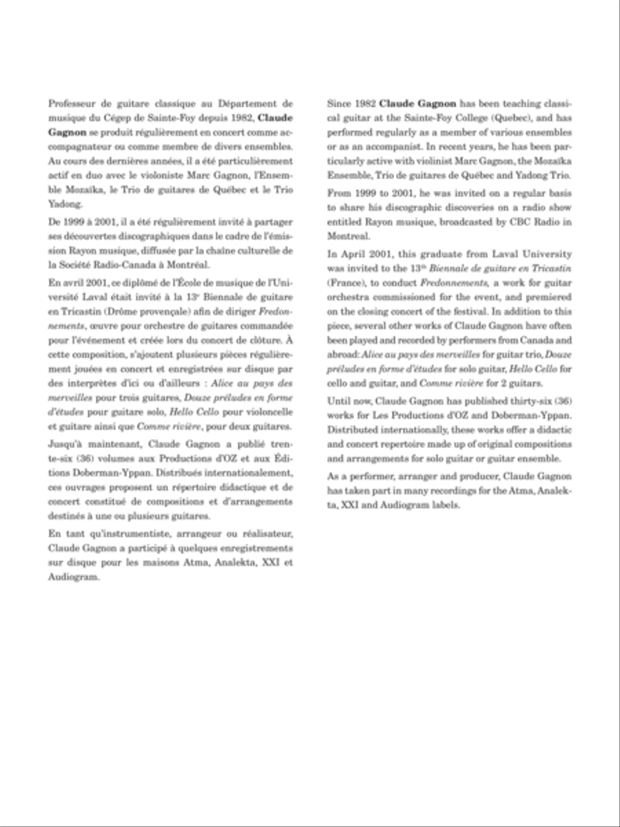 3 chansons 3 chansons Classical Guitar scores gallery preview page 2