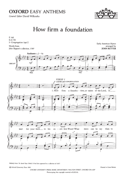 How firm a foundation