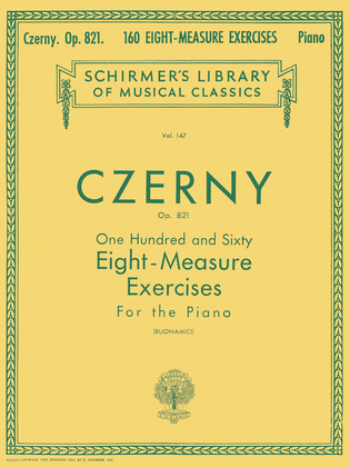 Book cover for 160 Eight-Measure Exercises, Op. 821