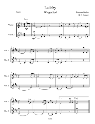 Brahms's Lullaby (Violin Duet)