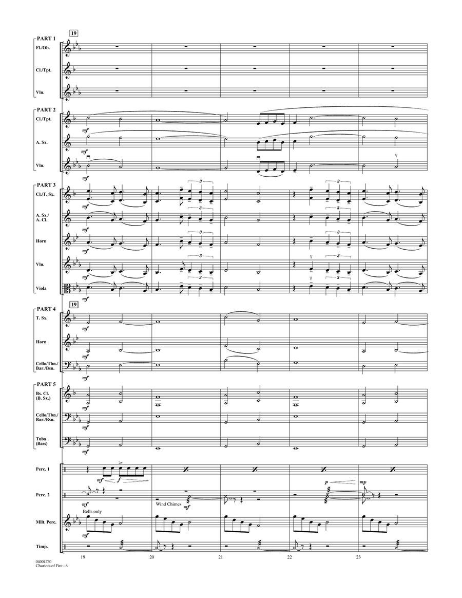 Chariots of Fire - Conductor Score (Full Score) Concert Band scores gallery preview page 5
