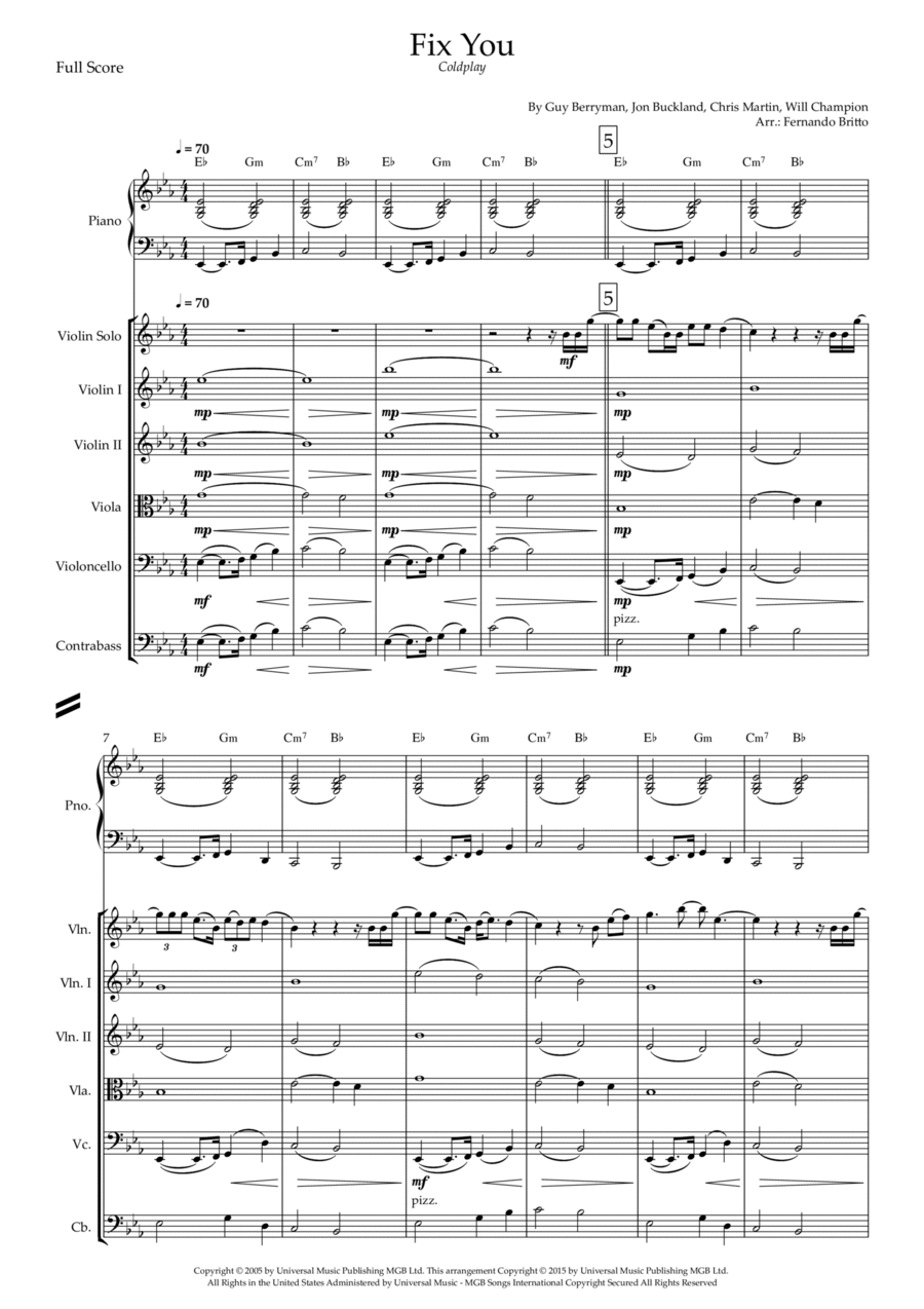 Fix You Small Ensemble scores gallery preview page 1