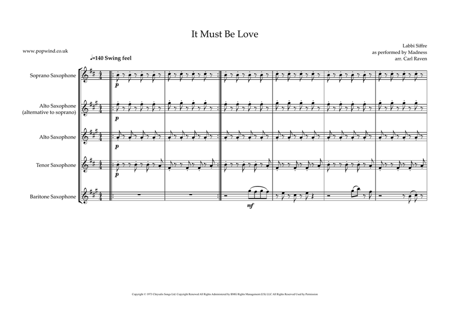 It Must Be Love It Must Be Love Woodwind Ensemble scores gallery preview page 1