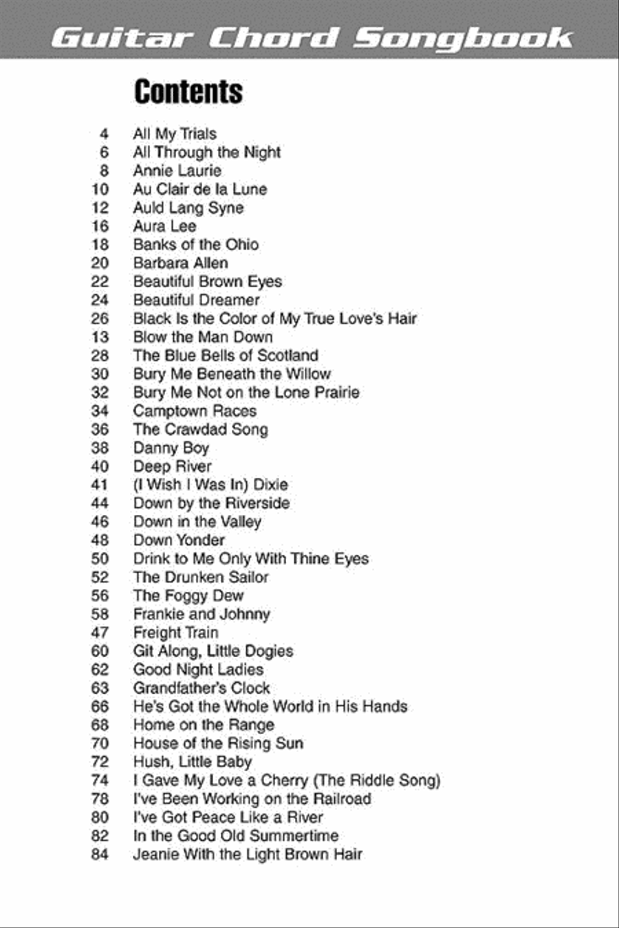Folksongs Acoustic Guitar scores gallery preview page 2