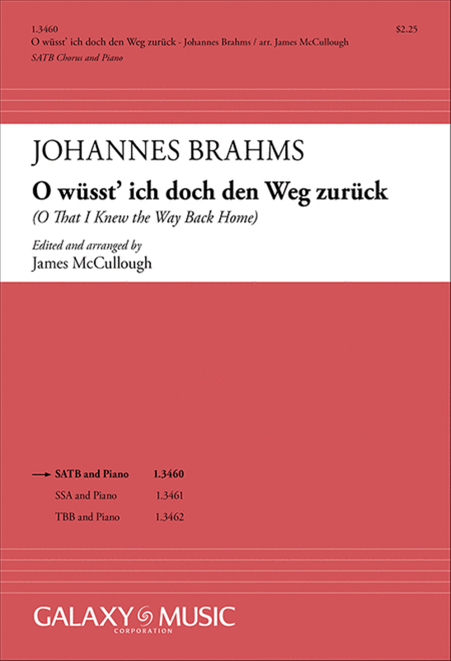 O wüsst’ ich doch den Weg zurück (O That I Knew the Way Back Home) 4-Part scores gallery preview page 1