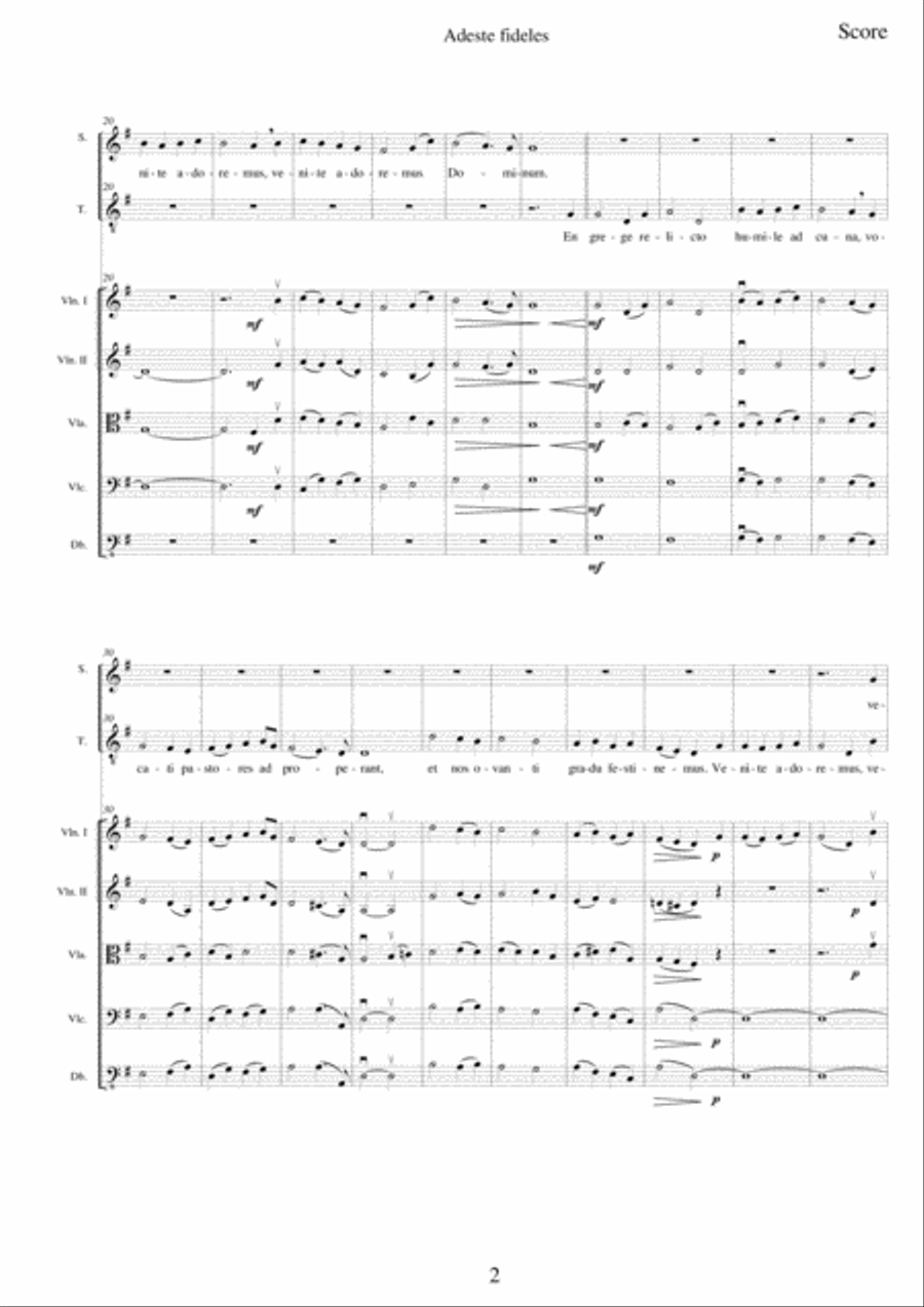 Adeste Fideles for soprano, tenore and string orchestra String Orchestra scores gallery preview page 3