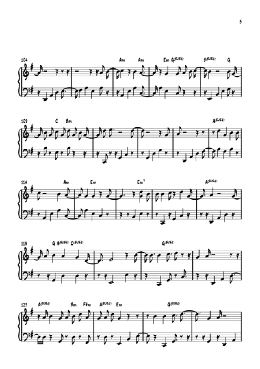 None But Jesus Easy Piano scores gallery preview page 5