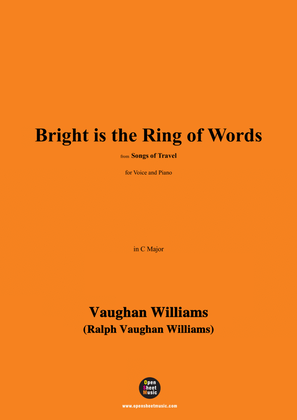 Book cover for Vaughan Williams-Bright is the Ring of Words,in C Major