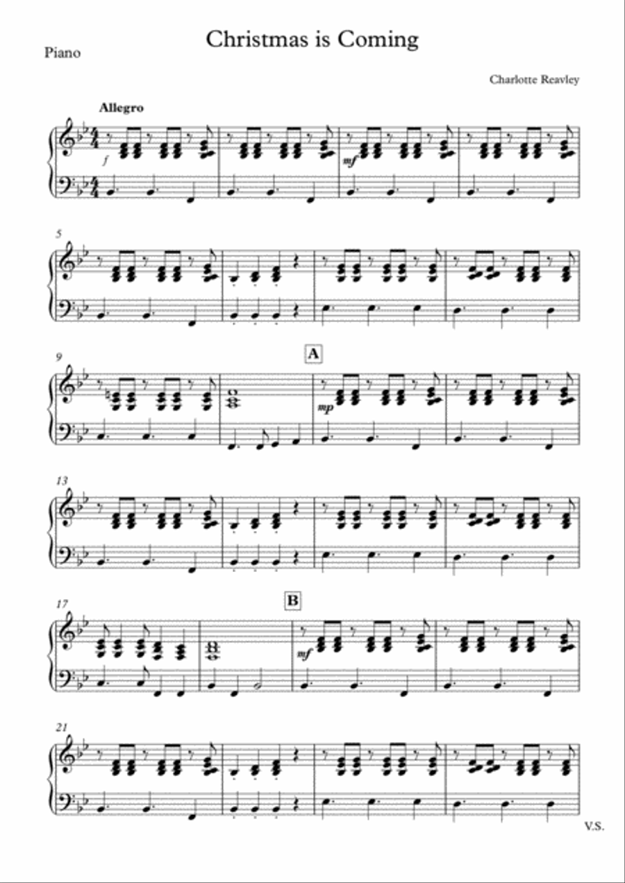 Christmas is Coming Piano Solo scores gallery preview page 1