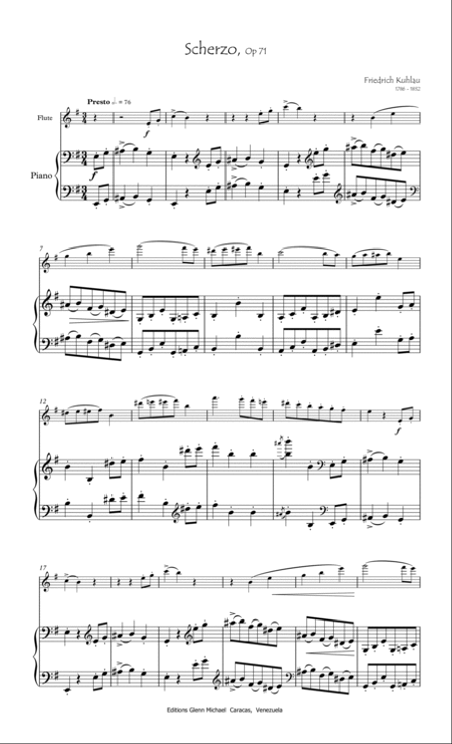 Kuhlau Scherzo for flute & piano Flute Solo scores gallery preview page 6