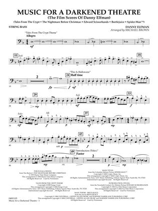 Music for a Darkened Theatre (The Film Scores of Danny Elfman) (arr. Brown) - String Bass
