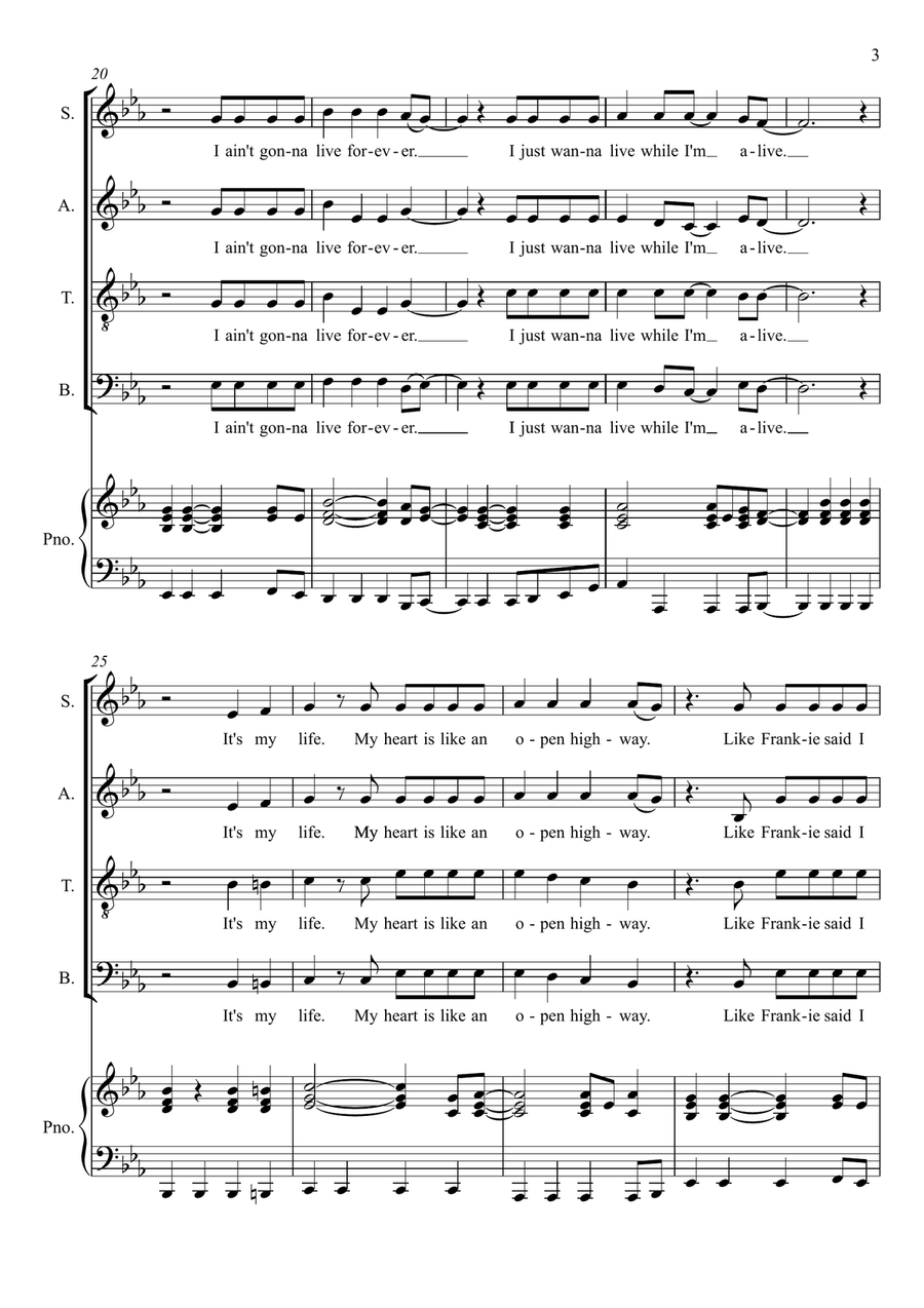 It's My Life 4-Part scores gallery preview page 3