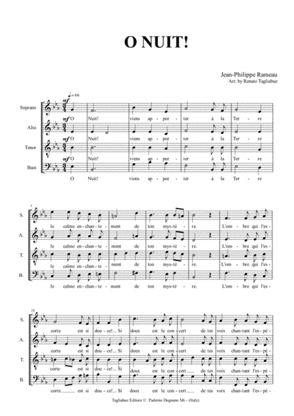 O NUIT - J.F. Rameau - Arr. for SATB Choir image number null