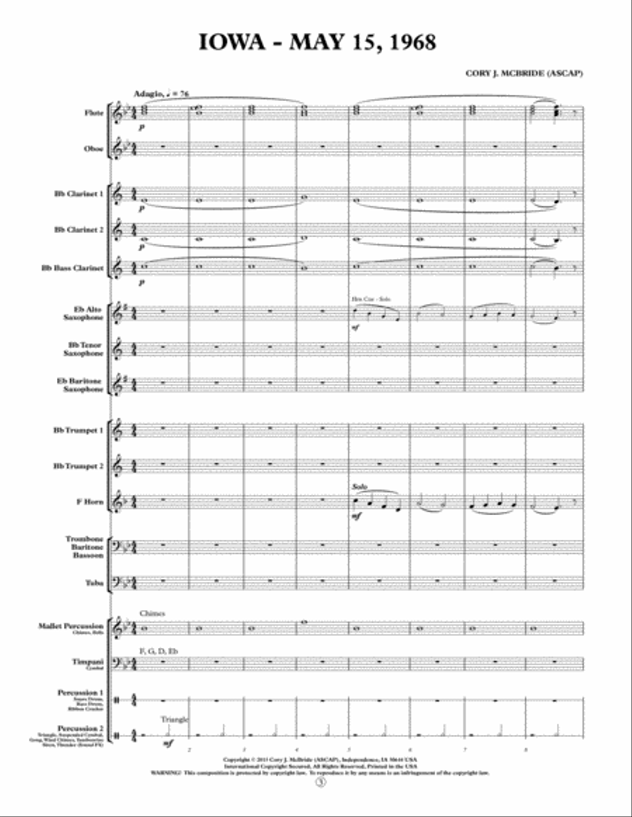 Iowa - May 15, 1968 Iowa - May 15, 1968 Concert Band scores gallery preview page 3