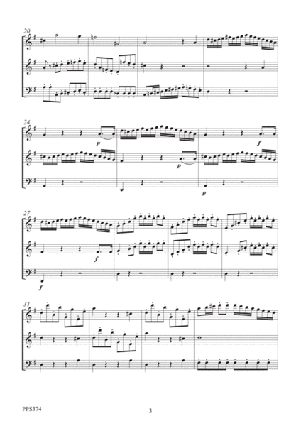 HAYDN: DIVERTIMENTO IN G MAJOR Hob.IV 3 for flute, oboe & bassoon or cello