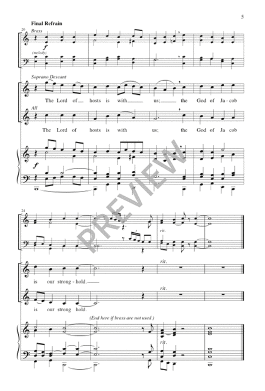Psalm 46: God Is Our Refuge and Strength 4-Part scores gallery preview page 5