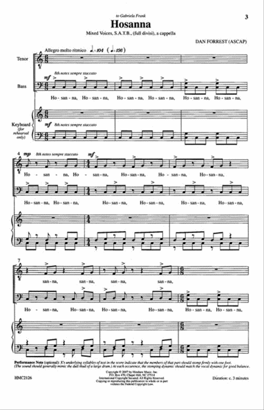 Hosanna Hosanna Choir scores gallery preview page 2
