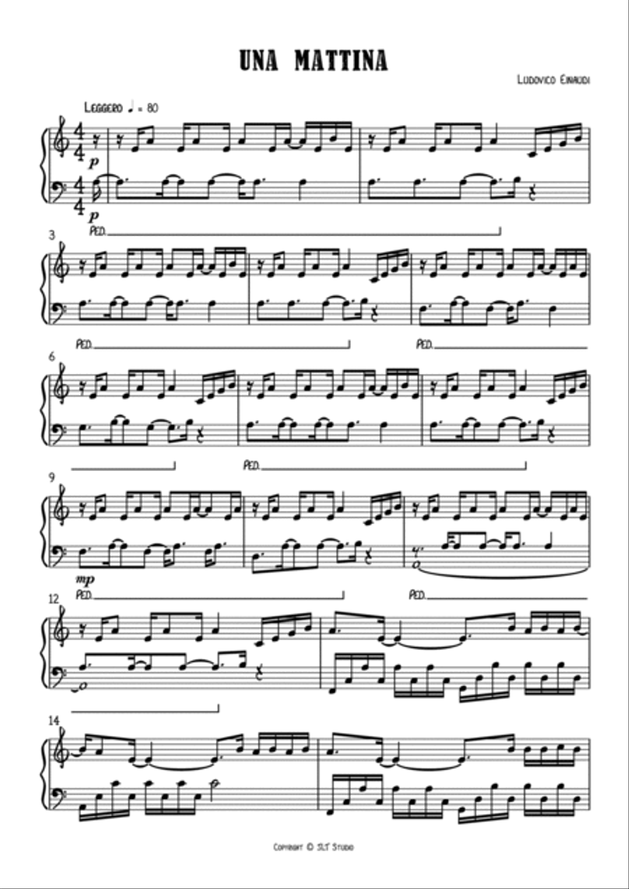 Una Mattina Piano Solo scores gallery preview page 4