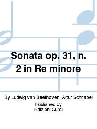 Book cover for Sonata op. 31, n. 2 in Re minore