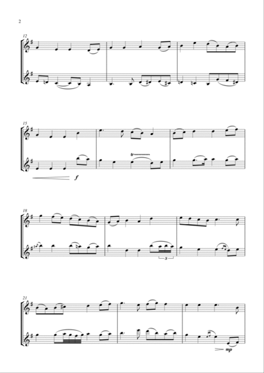 The Parting Glass (for violin duet, suitable for grades 2-5) String Duet scores gallery preview page 2