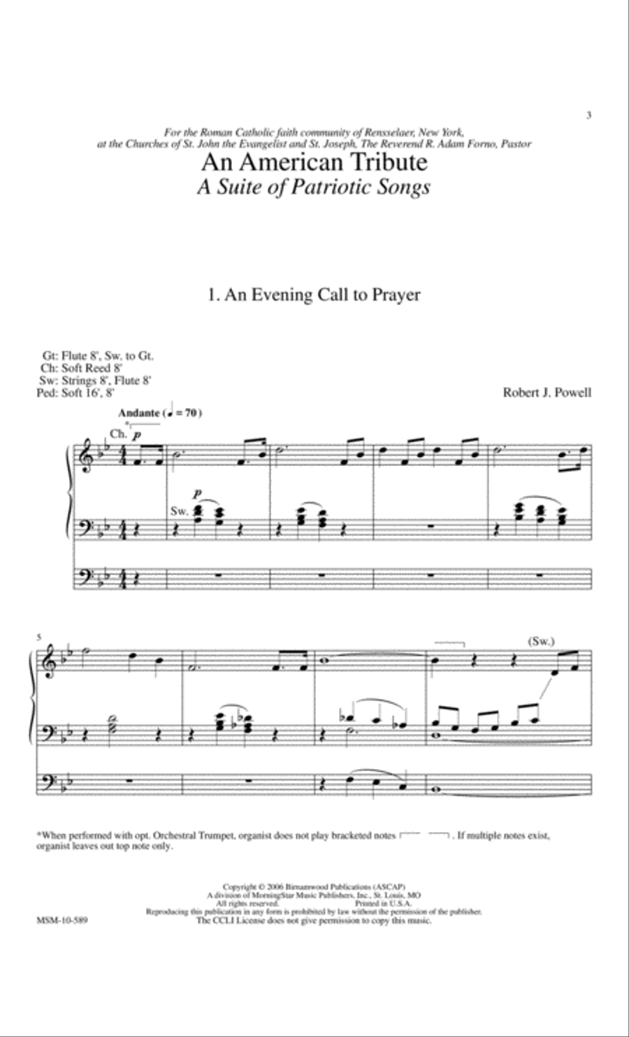 An American Tribute: A Suite of Patriotic Songs Trumpet scores gallery preview page 3