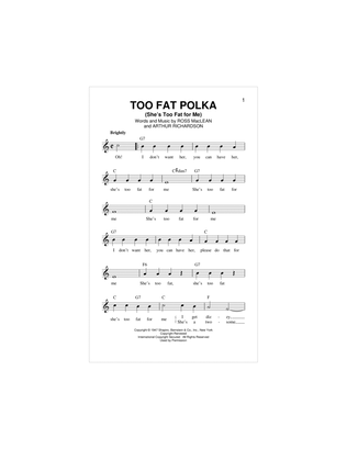 Too Fat Polka (She's Too Fat For Me)