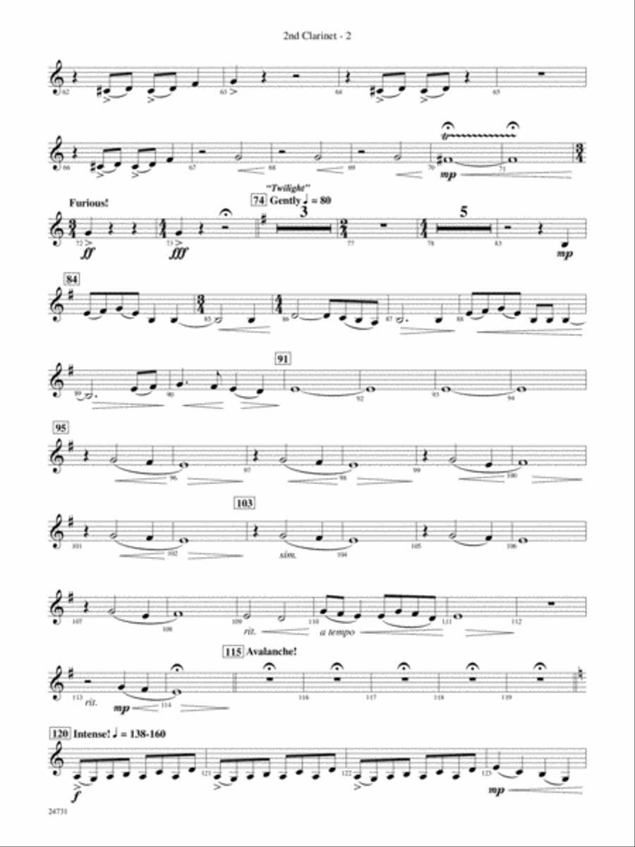 Eternal Peaks: 2nd B-flat Clarinet Concert Band scores gallery preview page 2