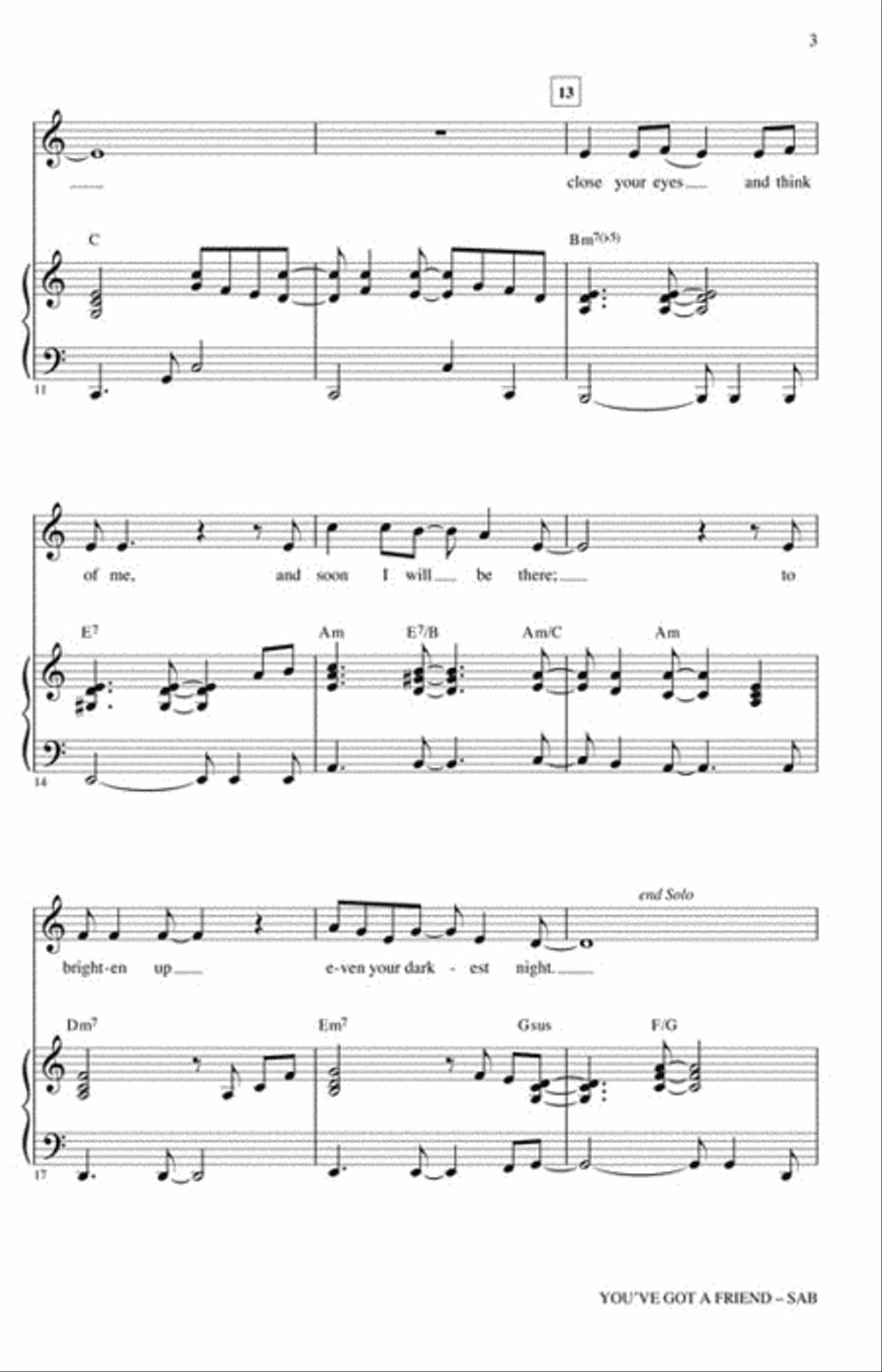 You've Got a Friend You've Got a Friend 3-Part scores gallery preview page 3