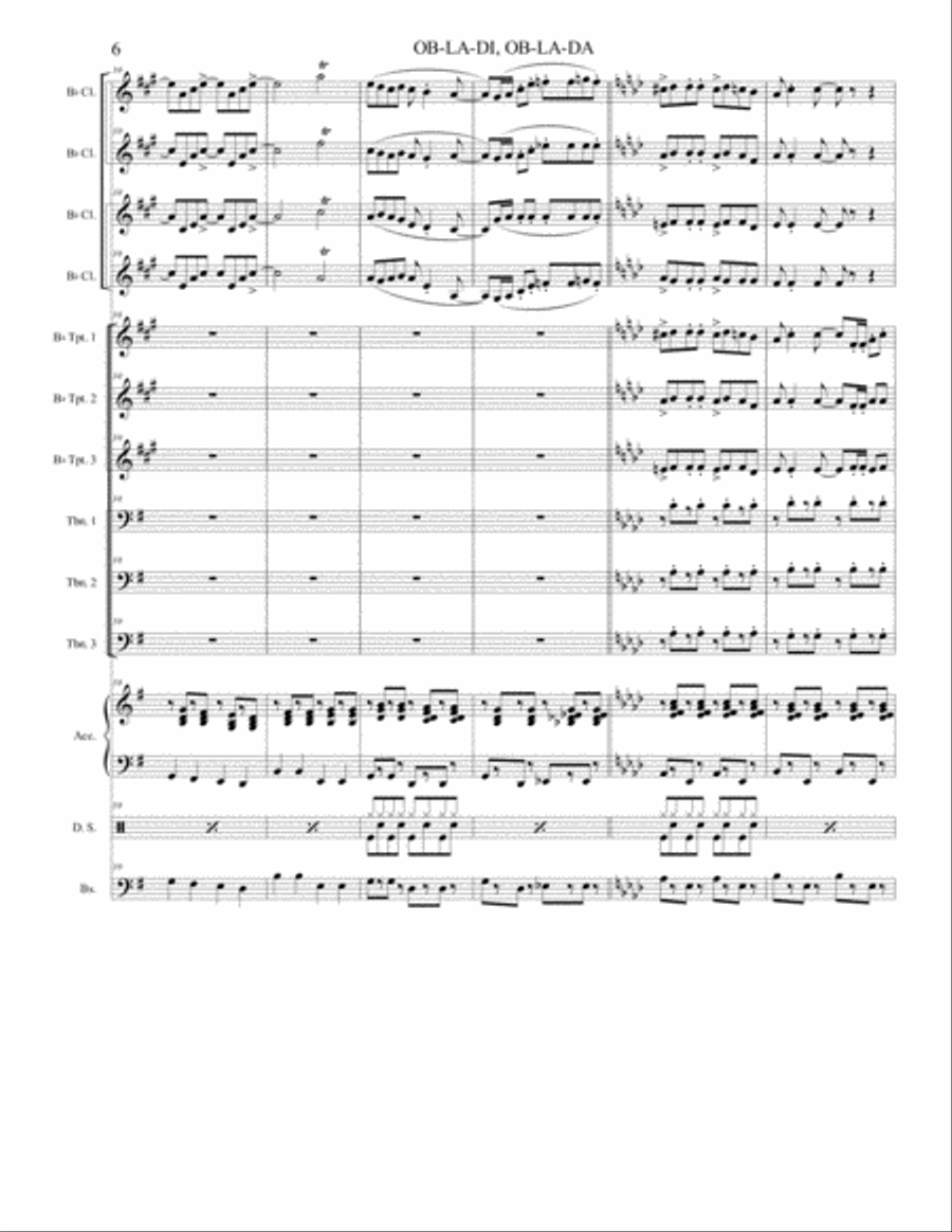 Ob-la-di, Ob-la-da Jazz Ensemble scores gallery preview page 6