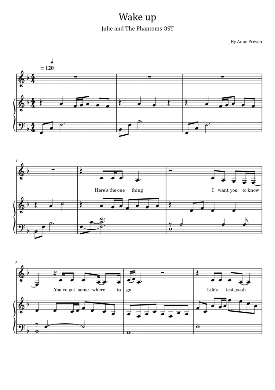 Wake Up by poon Voice Digital Sheet Music Sheet Music Plus