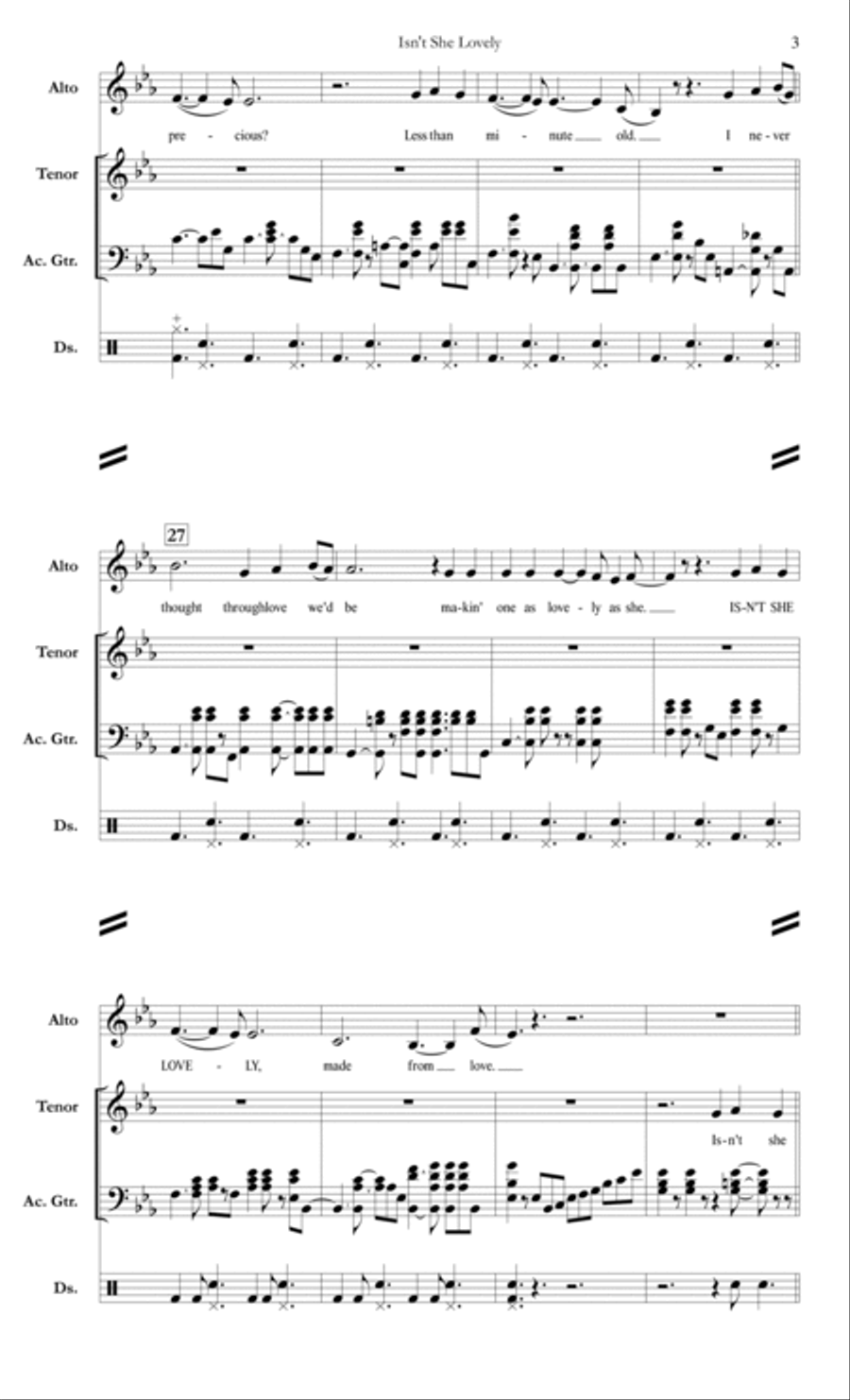 Isn't She Lovely Small Ensemble scores gallery preview page 3