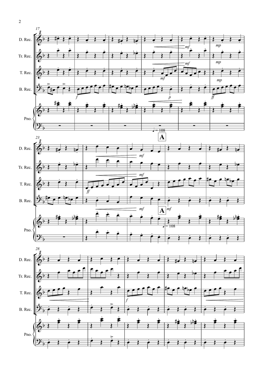In the Hall of the Mountain King for Recorder Quartet Recorder scores gallery preview page 2