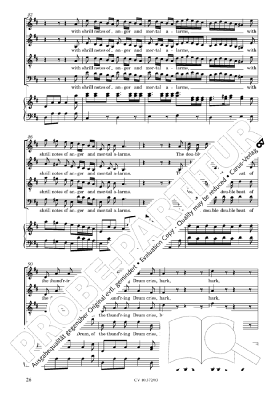Ode for St. Cecilias Day 4-Part scores gallery preview page 27