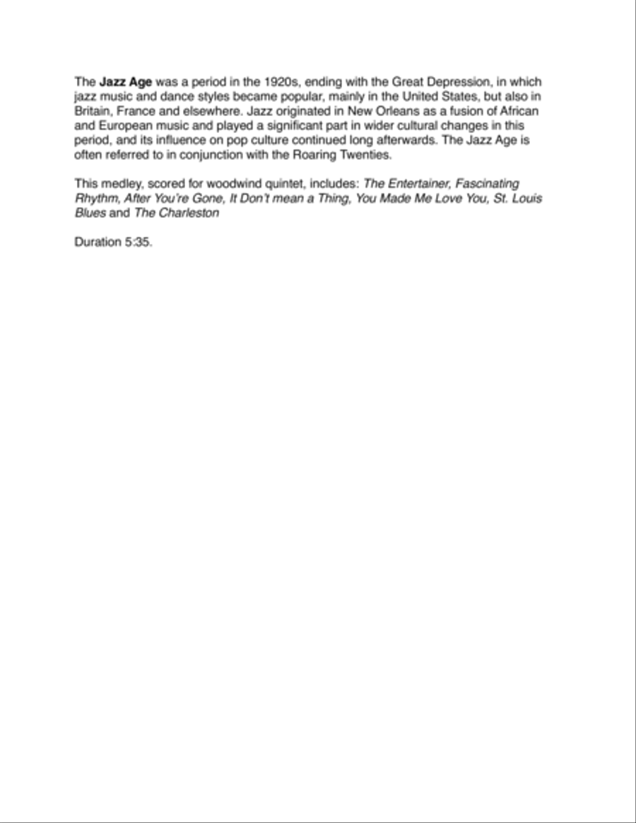 The Jazz Era for Woodwind Quintet Woodwind Quintet scores gallery preview page 2