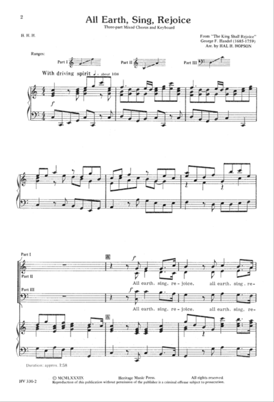 All Earth Sing Rejoice 3-Part scores gallery preview page 3