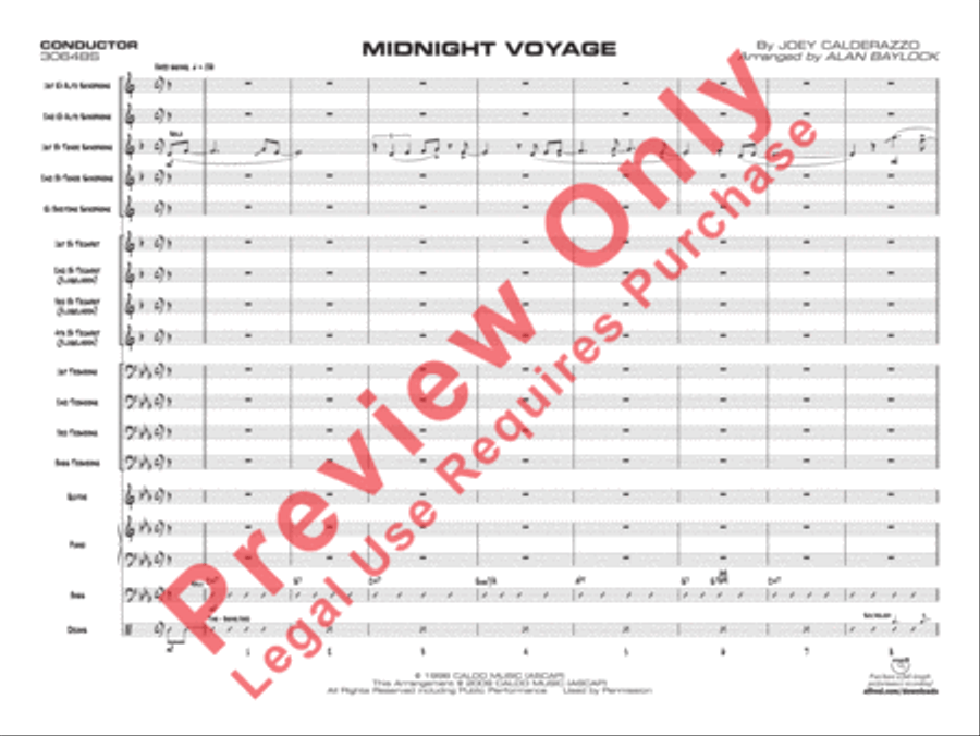 Midnight Voyage (score only) Jazz Ensemble scores gallery preview page 4