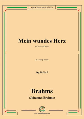 Book cover for Brahms-Mein wundes Herz,Op.59 No.7 in c sharp minor