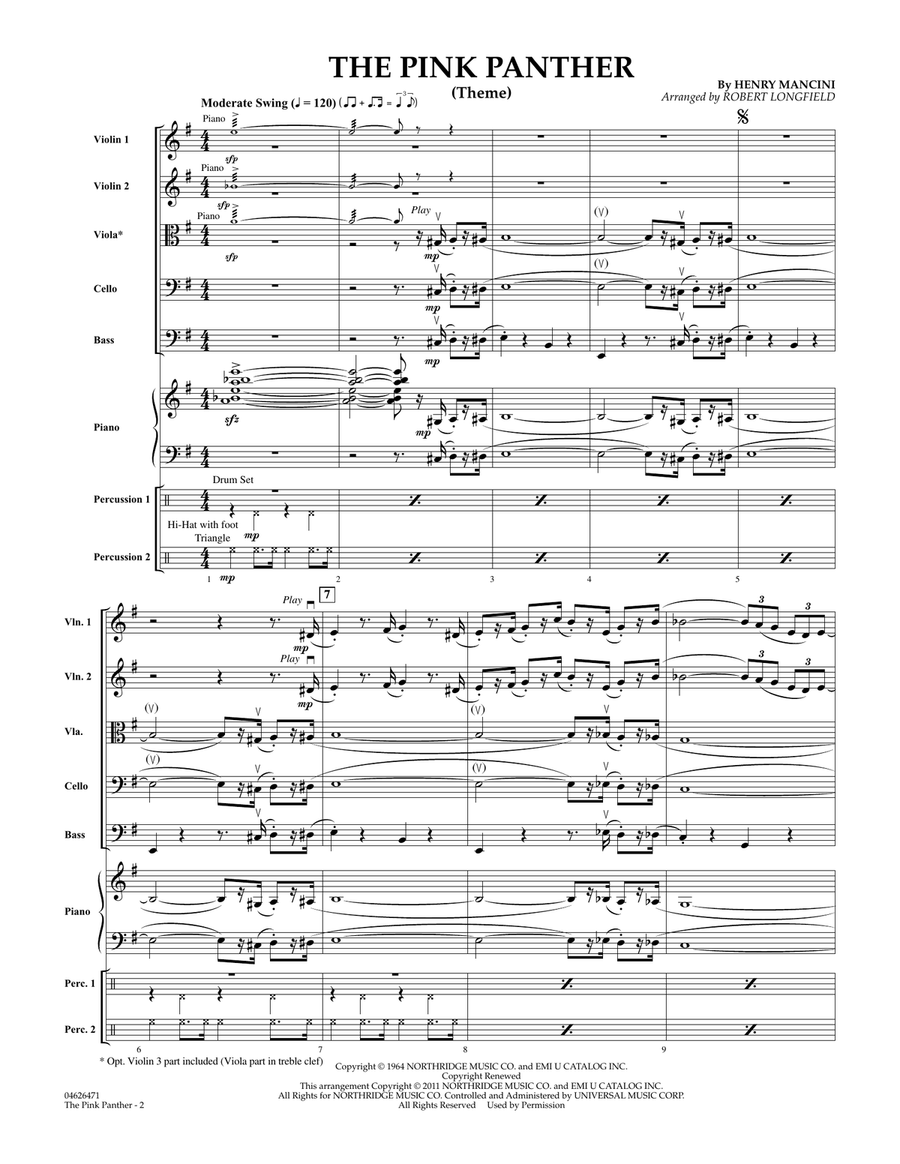 The Pink Panther (Theme) - Full Score Orchestra scores gallery preview page 2