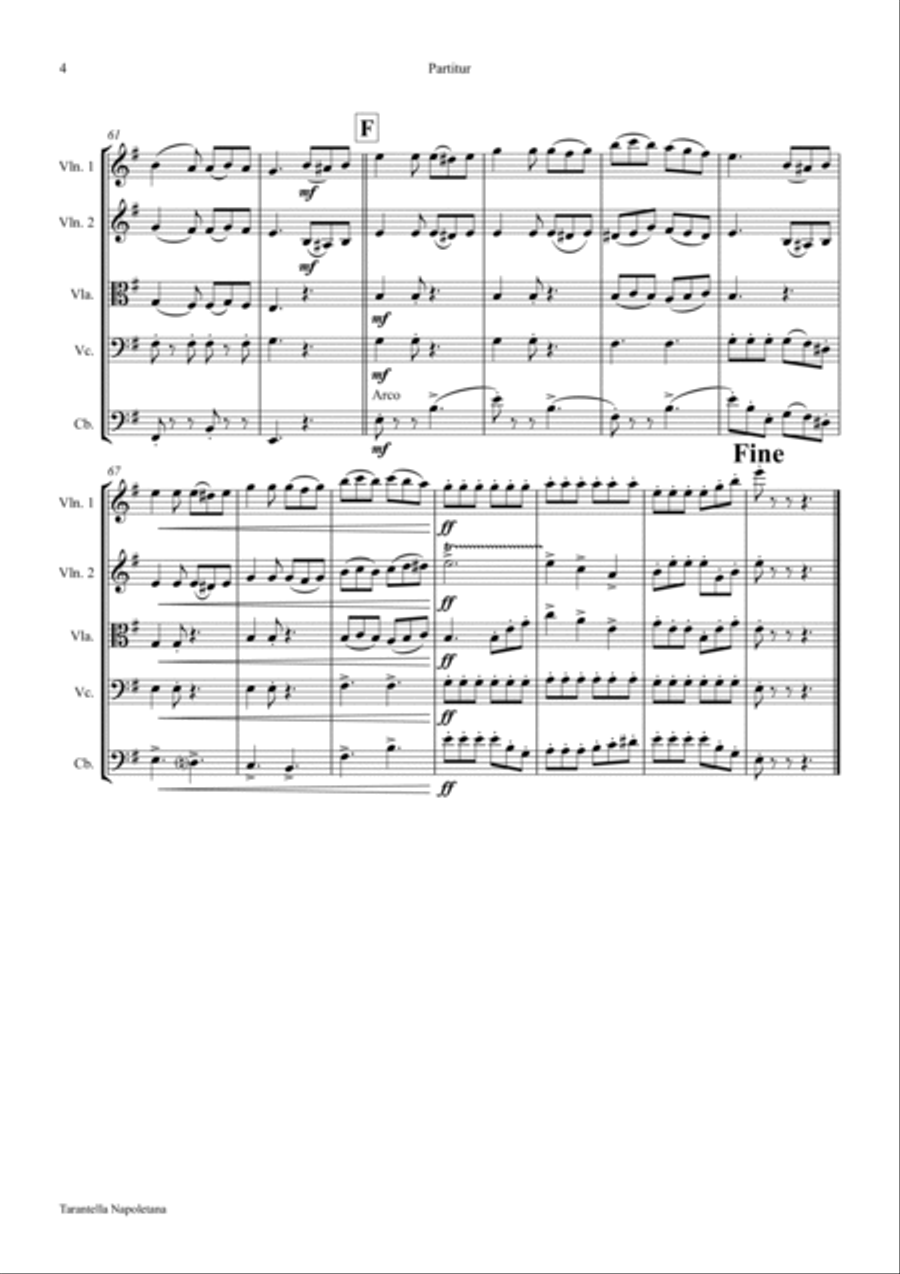 Tarantella Napoletana - Italian Folk Song - String Orchestra String Orchestra scores gallery preview page 4